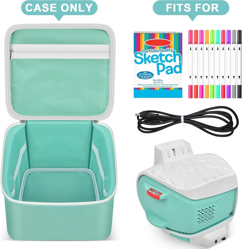 SAIKA Carrying Case for Flycatcher Smart Art Sketcher 2.0 Projector, Kids Drawing and Tracing Projector Storage Bag, Portable Doodle Toys Protective Organizer for Accessories Light Blue(Box Only) - Image 2